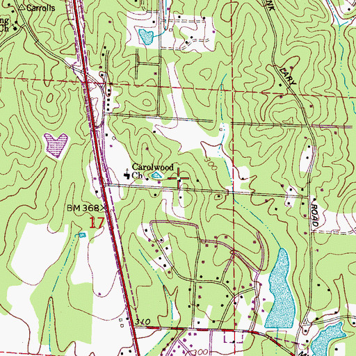 Topographic Map of Graceland Acres, AL
