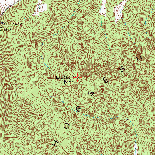 Topographic Map of Bolton Mountain, VA