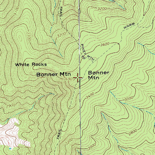 Topographic Map of Bonner Mountain, VA