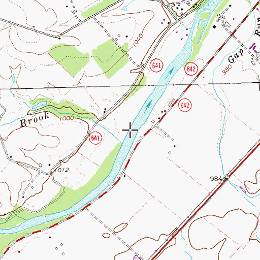 Topographic Map of Bonnie Brook, VA