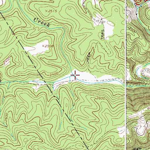 Topographic Map of Bournes Branch, VA