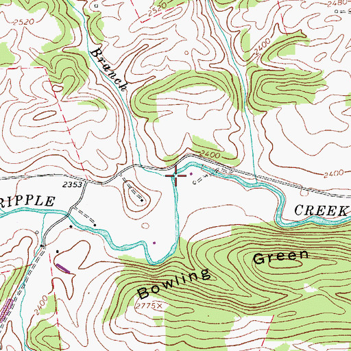 Topographic Map of Bowen Branch, VA