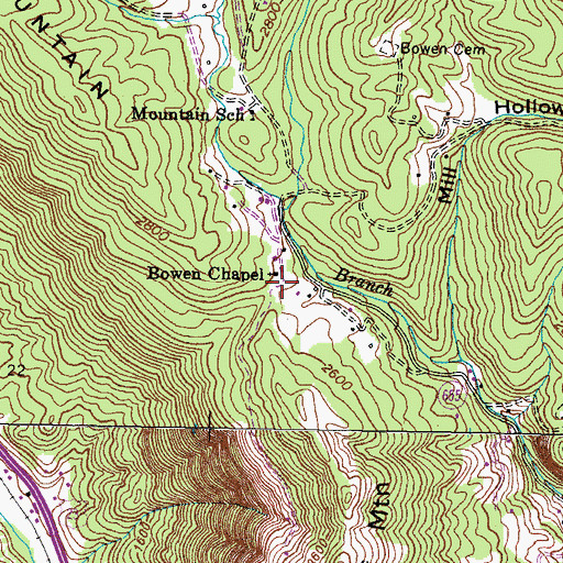 Topographic Map of Bowen Chapel, VA