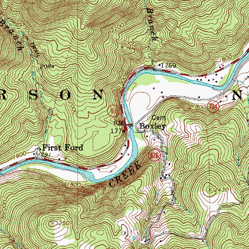 Topographic Map of Boxley, VA