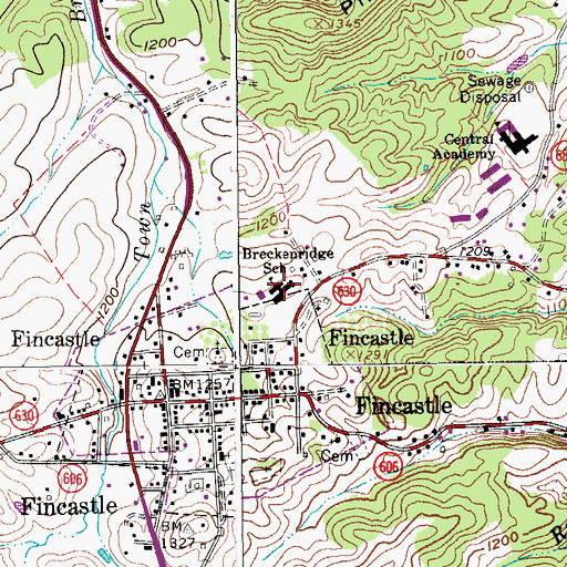 Topographic Map of Breckinridge Elementary School, VA