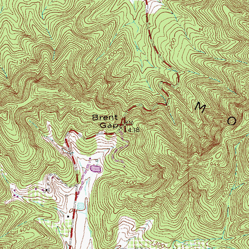 Topographic Map of Brent Gap, VA