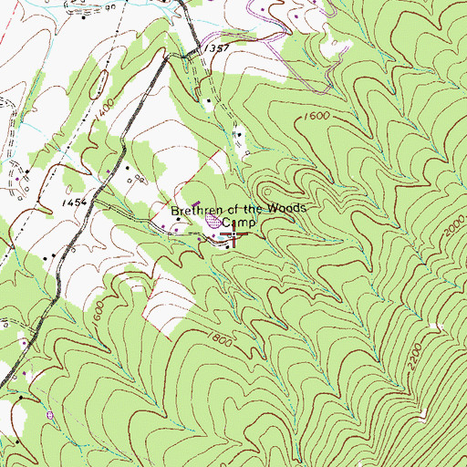 Topographic Map of Brethren of the Woods Camp, VA