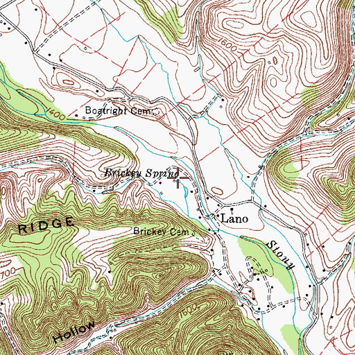 Topographic Map of Brickey Spring, VA