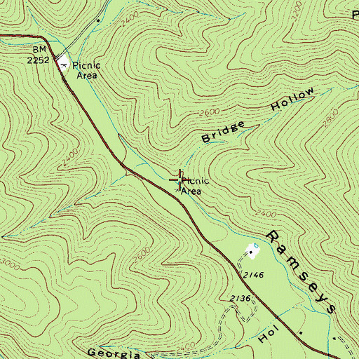 Topographic Map of Bridge Hollow, VA