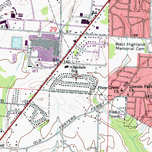 Topographic Map of Greenview, AL