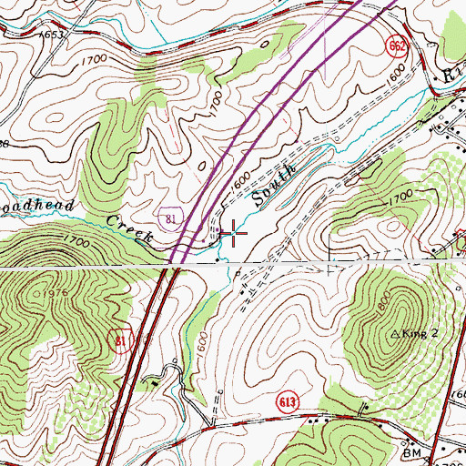Topographic Map of Bridgewater College, VA