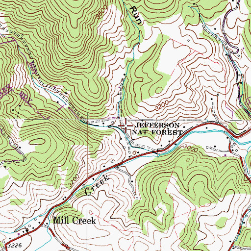 Topographic Map of Brier Run, VA