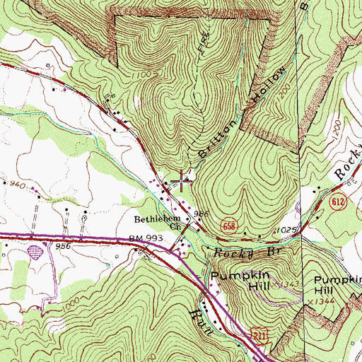 Topographic Map of Britton Hollow, VA