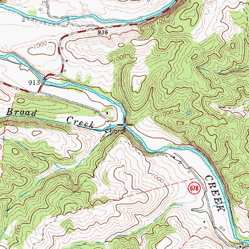 Topographic Map of Broad Creek, VA