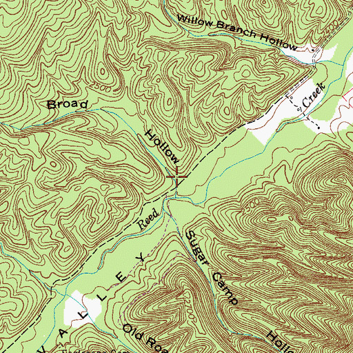 Topographic Map of Broad Hollow, VA