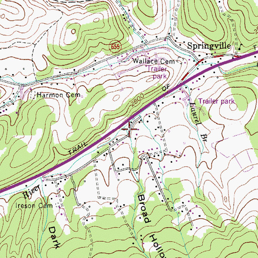 Topographic Map of Broad Hollow, VA