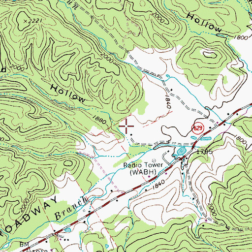 Topographic Map of Broad Hollow, VA