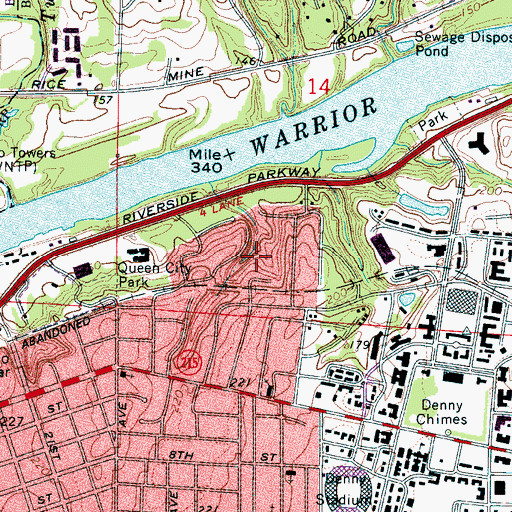 Topographic Map of Guilds Woods, AL