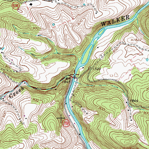 Topographic Map of Broad Hollow Creek, VA