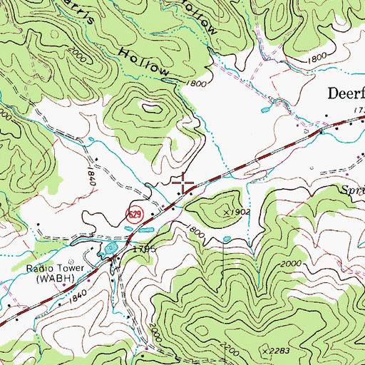 Topographic Map of Broadway, VA