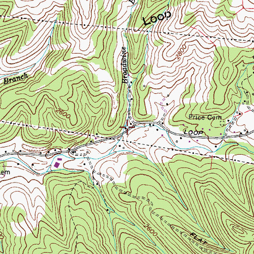 Topographic Map of Broadwine Branch, VA
