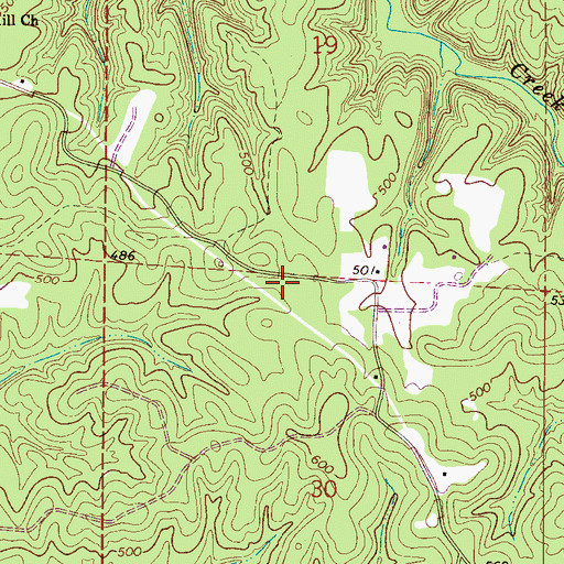 Topographic Map of Gum Springs School (historical), AL
