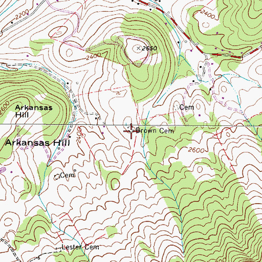 Topographic Map of Brown Cemetery, VA