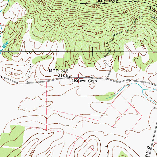 Topographic Map of Brown Cemetery, VA