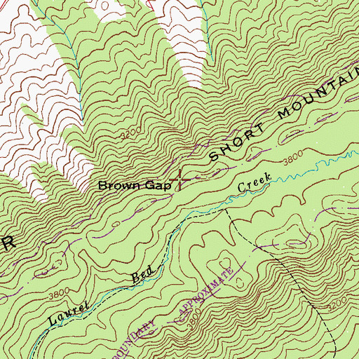 Topographic Map of Brown Gap, VA
