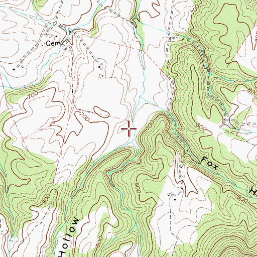 Topographic Map of Brown Hollow, VA