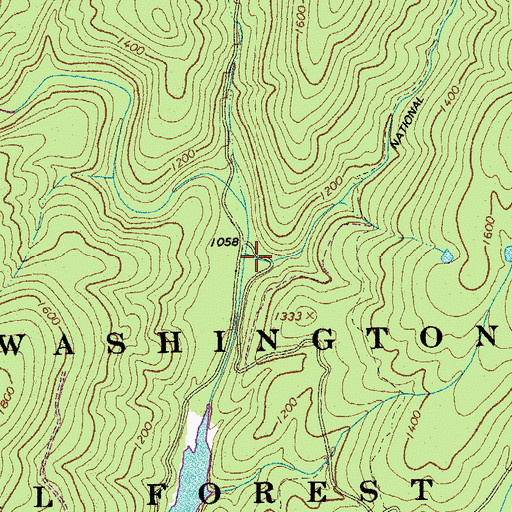 Topographic Map of Brown Mountain Creek, VA