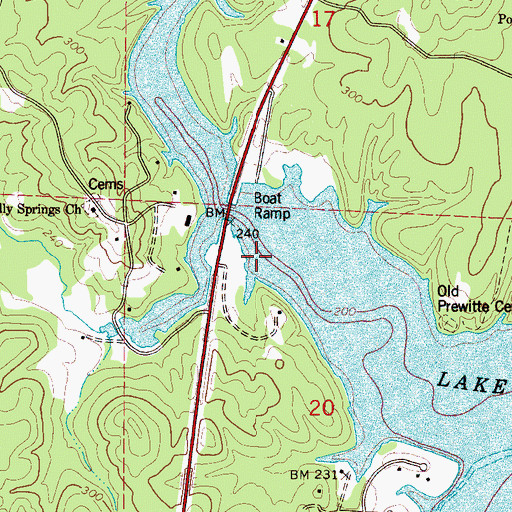 Topographic Map of Haglers Mill (historical), AL