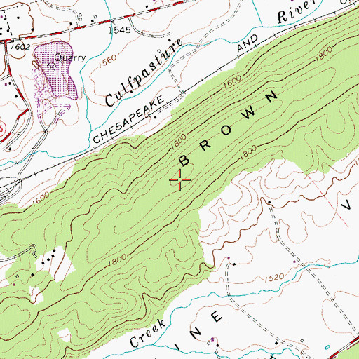 Topographic Map of Brown Ridge, VA