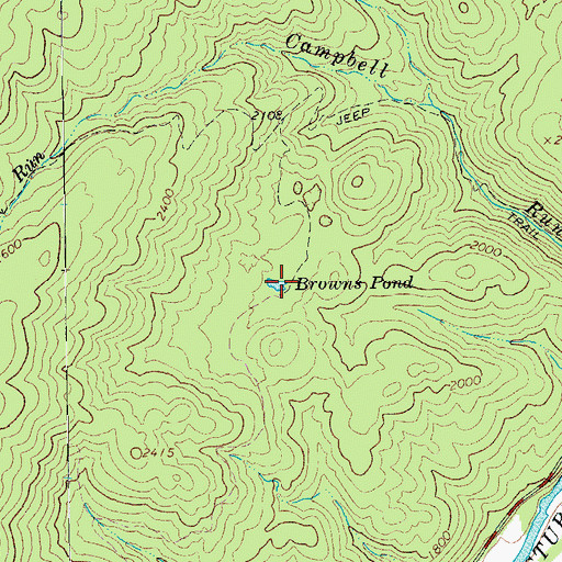 Topographic Map of Browns Pond, VA