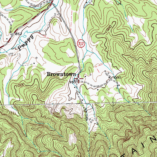 Topographic Map of Browntown, VA