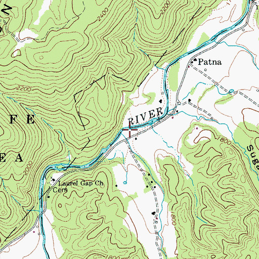 Topographic Map of Brushy Fork, VA