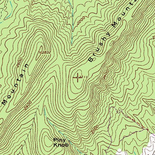 Topographic Map of Brushy Mountain, VA