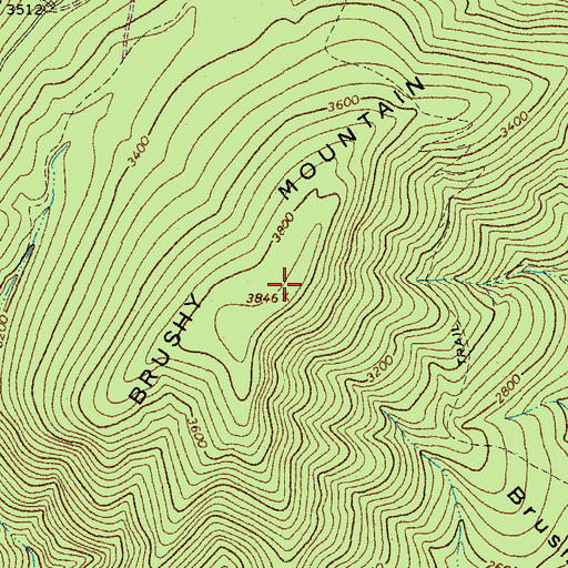 Topographic Map of Brushy Mountain, VA