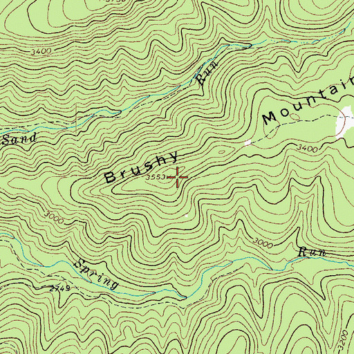 Topographic Map of Brushy Mountain, VA