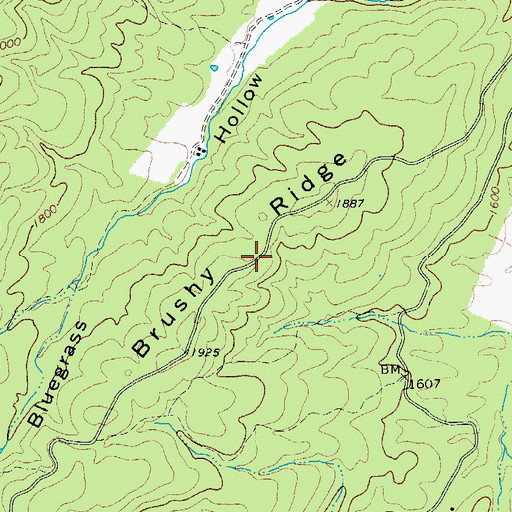 Topographic Map of Brushy Ridge, VA