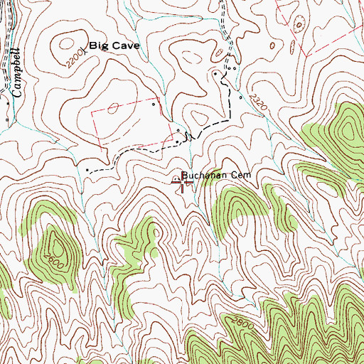 Topographic Map of Buchanan Cemetery, VA