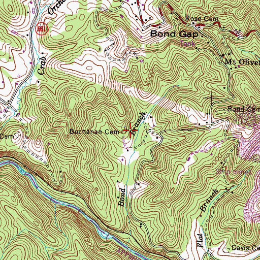 Topographic Map of Buchanan Cemetery, VA