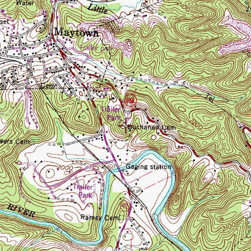 Topographic Map of Buchanan Cemetery, VA
