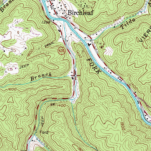 Topographic Map of Buck Branch, VA