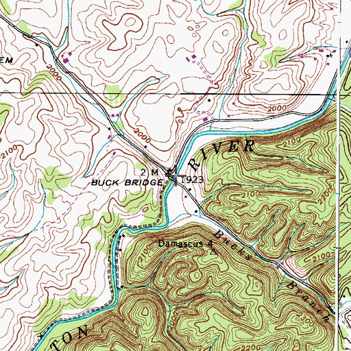 Topographic Map of Buck Bridge, VA