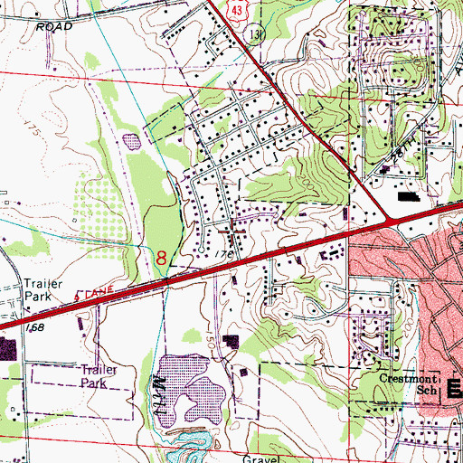 Topographic Map of Harper Subdivision, AL