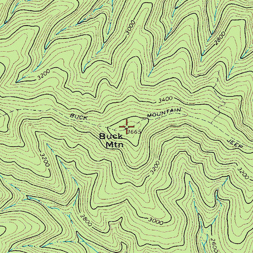 Topographic Map of Buck Mountain, VA