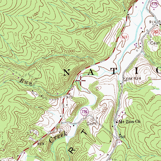 Topographic Map of Buck Run, VA
