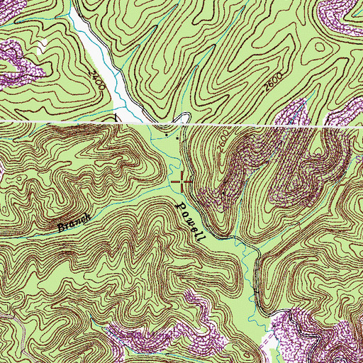 Topographic Map of Buckeye Branch, VA
