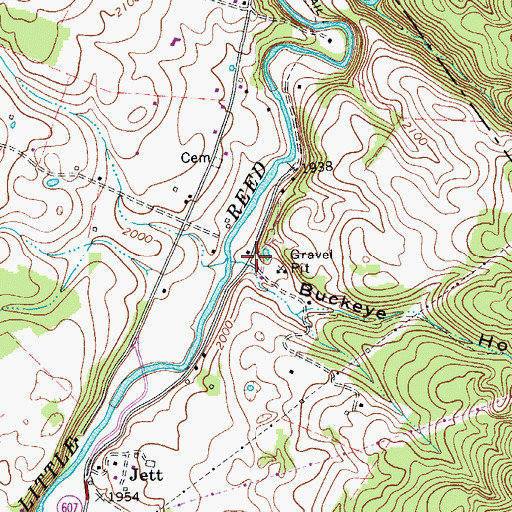 Topographic Map of Buckeye Hollow, VA